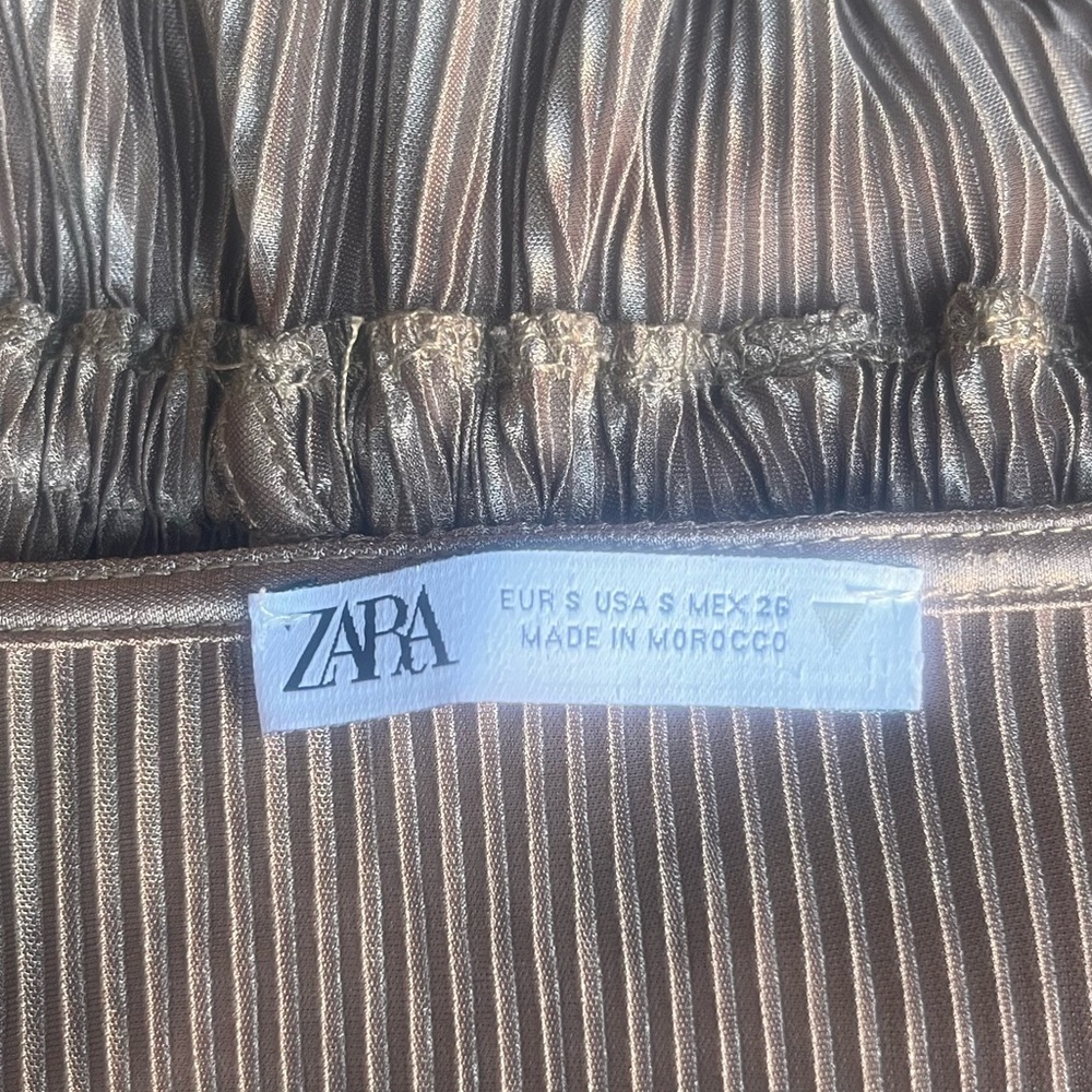 Zara Mauve Velvet Wrap Blouse with Drawstring Waist - Picture 5 of 5